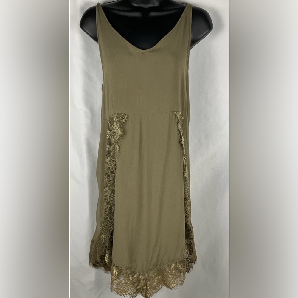 Free People Intimately‎ Free Size S Olive Dress Eyelash Lace Tie Back